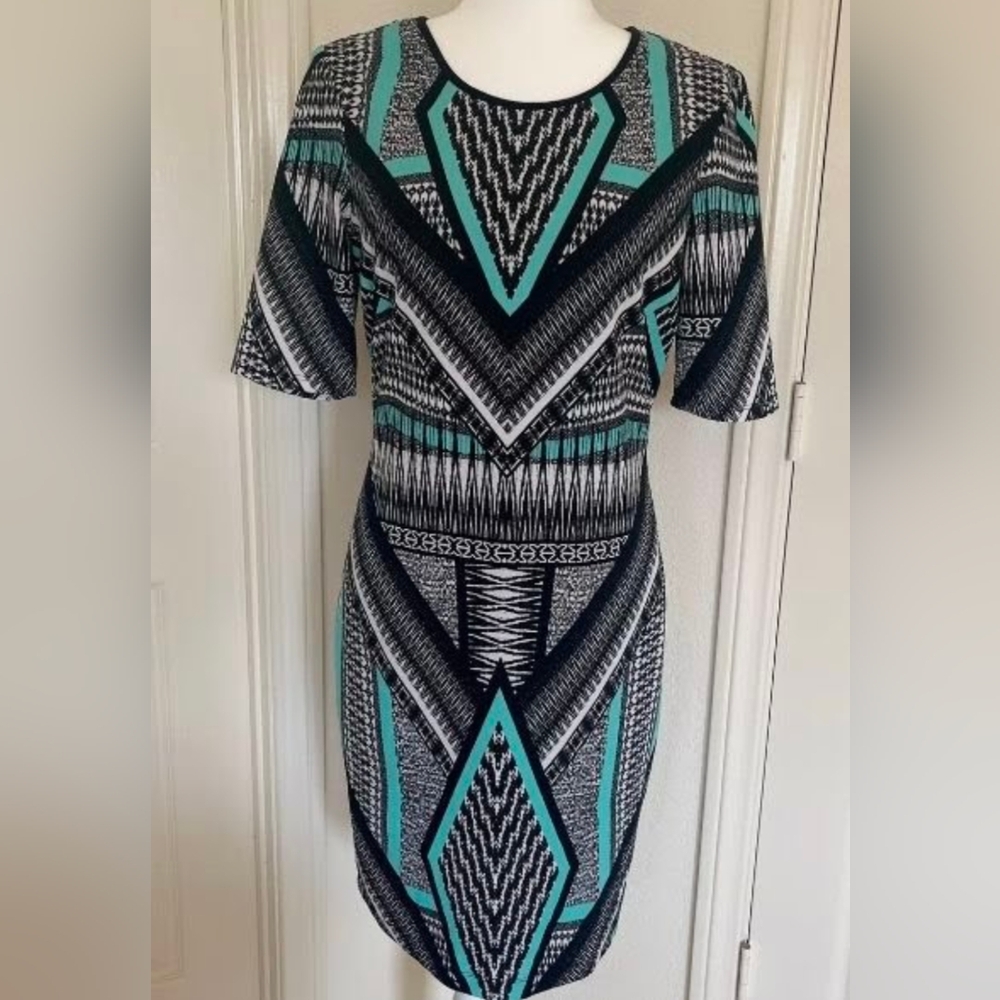 Bisou Bisou by Michele Bohbot Aztec Geometric Dress